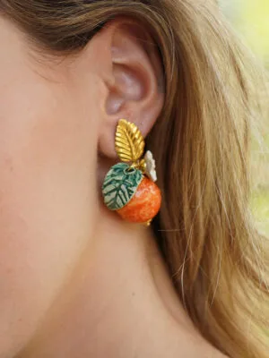 Orecchini a perno con arance