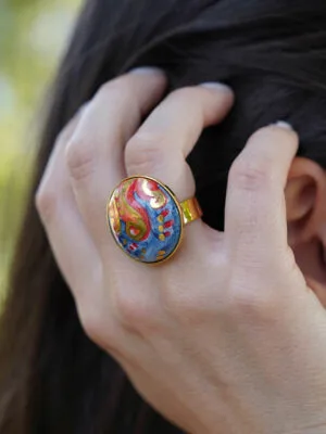 Anello fiamma oro tondo