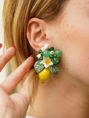 Orecchini a clip con limone