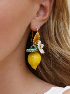 Orecchini pendenti con limoni